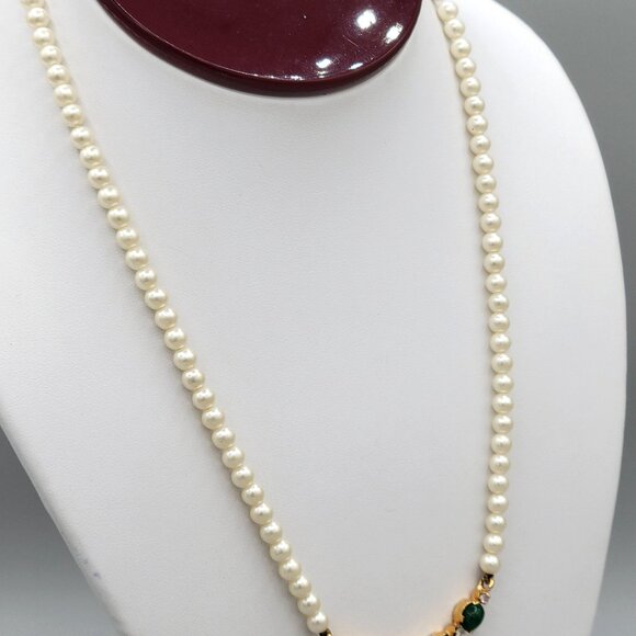 Womens Chalcedony Stone Necklace Imitation Pearls Crystal accent Hook Close - Picture 5 of 8